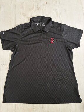 Antigua Women's San Diego State Aztecs Inspire Polo Shirt Black Diamond Large
